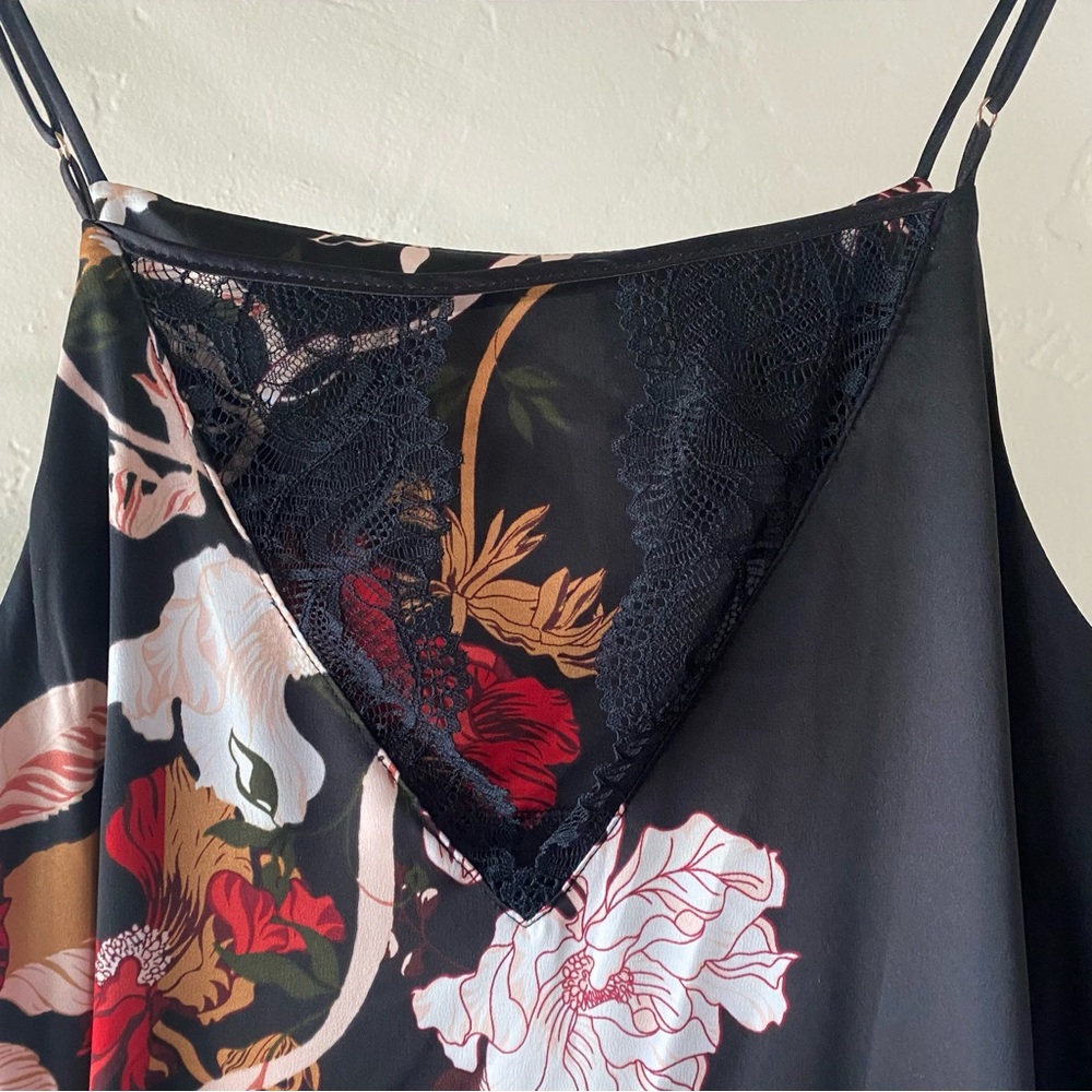 New Satin-like Floral Nightgown Chemise Slip